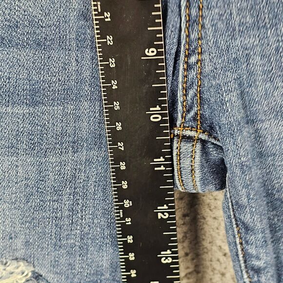 Judy Blue Buffalo Plaid Patch Skinny Jeans Ripped Distressed 15/32 Stretch Denim - Picture 6 of 11